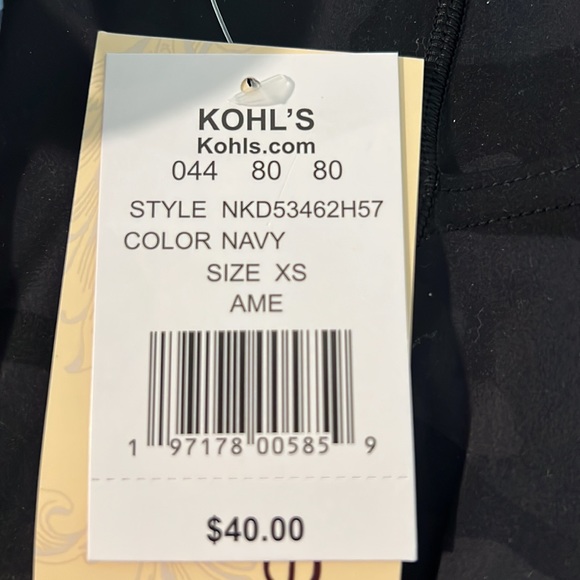 Navy and natural linen color dress - Picture 5 of 5